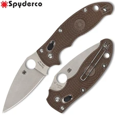 Spyderco Manix 2 LW Sprint Run CPM-15V Plain Blade Brown FRN Handles C101PBN15V2