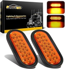 2pcs 6 inch Oval Amber LED Trailer Lights 24LED, 6" Oval Led Turn Signal an