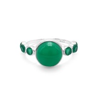 GrüNer Onyx Edelstein Ring Massiv 925 Sterling Silber Handarbeit Zargenfassun...