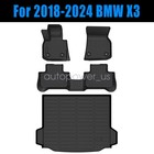 TPE Floor Mats Liners & Trunk Cargo Liner Black For 2018-2024 BMW X3 Waterproof