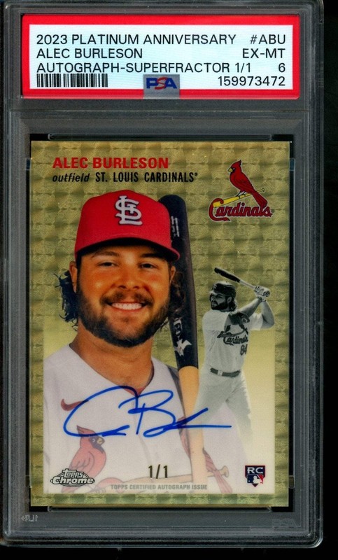 2023 Topps Platinum Anniversary Alec Burleson Rookie Superfractor 1/1 Autograph