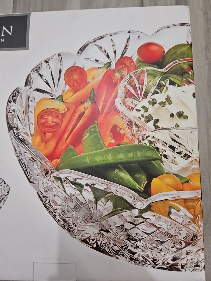 Dublin Crystal Collection Grande 2 Piezas Cristal Chip and Dip Servidor Por Godinger Foto 3 de 4