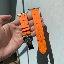 For Apple Watch Silicone strap Band Series 10 9 8 7 6 5 strap Ultra2-orange