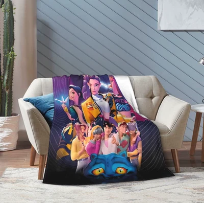 KPop Demon Hunters cozy blanket thinsoft home decor for kids bedroom gift