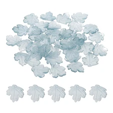 100Pcs Crystal Maple Leaf Beads Translucent Czech Glass Beads, Blue