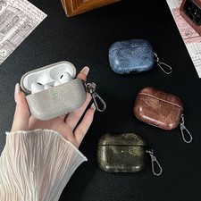 Luxury Leather Earphones Case For Apple AirPods 4/3/2/1 Pro 1/2 Shockproof Cover