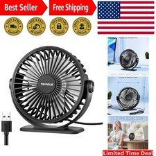 Elegant Black USB Desk Fan   3 Speed Personal Cooling Solution for All Spaces