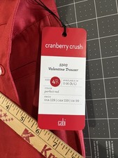 CABI Valentine Trouser Size 4 Red 5503 Spring 2019 HO 3 Linen Flare - New