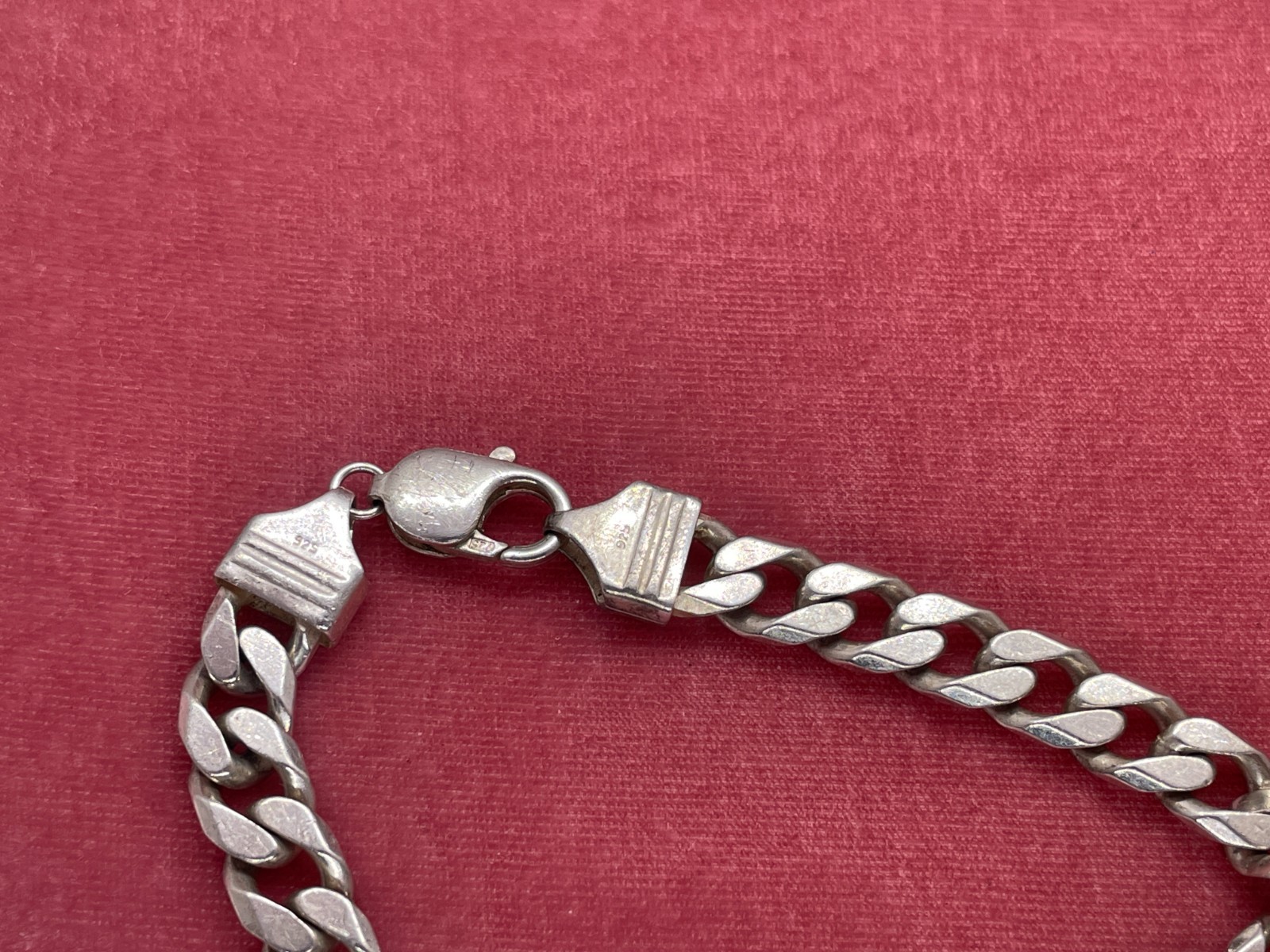 SOLID STERLING SILVER FLAT CURB LINK BRACELET 30.… - image 5