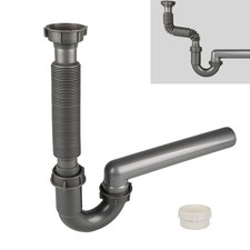 Flexible Expandable P Trap Sink Drain Pipe Kit Wall Drain 1 1/2 Inch P Trap Kit