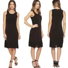 MICHAEL Michael Kors Women's Black Dress Pleated Hem Sleeveless Size XL