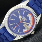 VINTAGE REFURBISHED SEIKO 5 AUTOMATIC 6309A JAPAN MENS BLUE DIAL WATCH a440711-1