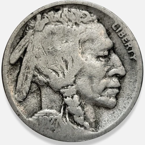 1927-S Buffalo Nickel 5c Very Good G+ * Original Surfaces * 1927S