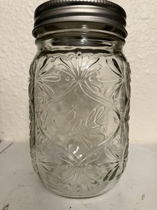 Ball R Since 1884 Commemorative Mason Fruit Jar Pint Fancy Swirls