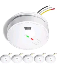 Siterlink 6 Pack Smoke Alarm Detectors Hardwired, Interconnected w/ Backup LED 