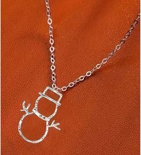 Christmas Theme Snowman Pendant Necklace