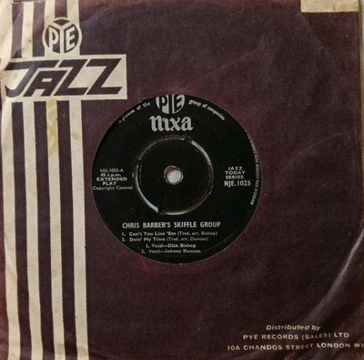 The Chris Barber Skiffle Group Vinyl EP 7'' Single. 1956 Pye Nixa NJE 1025. 