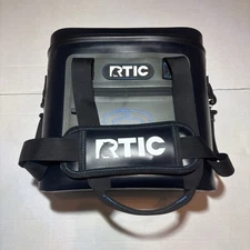 RTIC Soft Pack Cooler Can Personal Small Grey Lunch Box 12X12” Shoulder Strap 