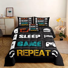 5 Pieces Gaming Bedding Set for Boys Gamer Comforter Set Twin Size,Game Controll