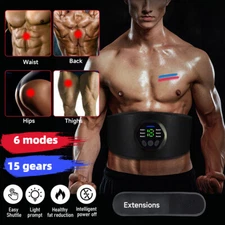 EMS Abdominal Muscle Toning Belt Trainer ABS Stimulator Toner Belt Rechargeable
