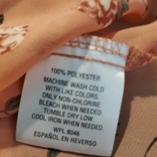 Style & Co Sz M Blouse Button Long Sleeve Tab Beaded Collar Floral Sheer Career - Picture 11 of 12