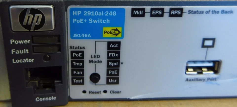 HP J9146A 2910al-24G 24-port PoE Gigabit + 4x SFP Procurve Switch + RACK EAR - Image 3 of 4