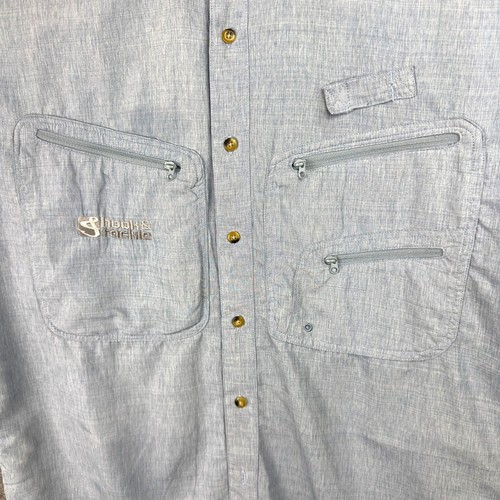 Hook & Tackle Technical Fishing Shirt Mens M Blue Quick Dry Sun Protection - Picture 4 of 14