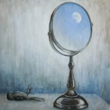 "Fool's Moon" Olivia Chen (b. Taiwan) ORIGINAL Acrylic on Panel Modern Gallery 