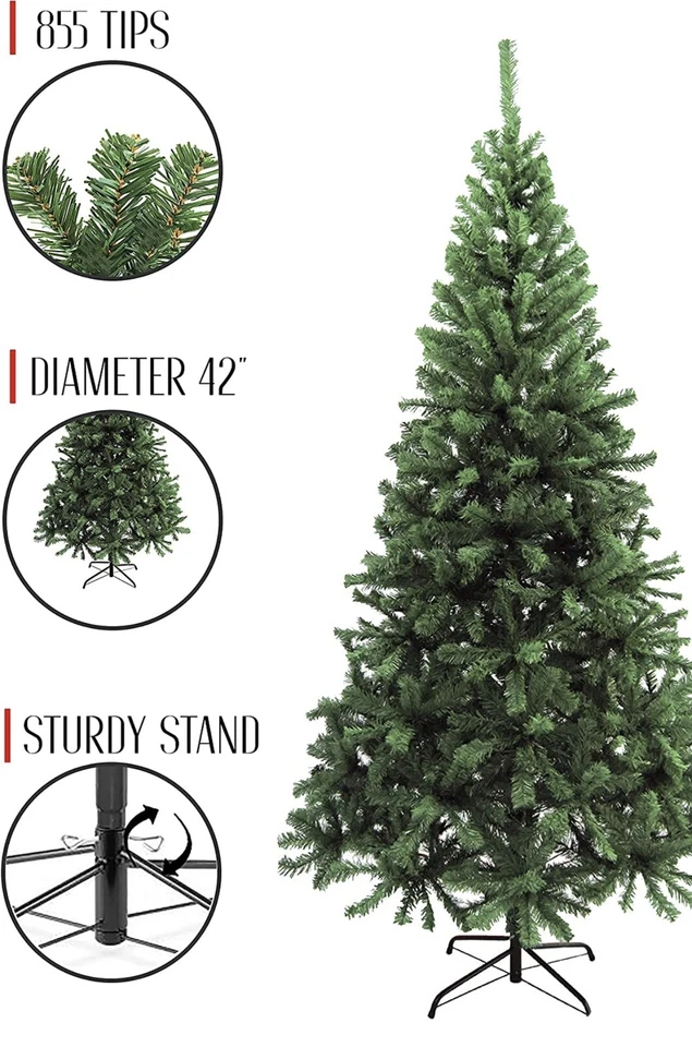 Perfect Holiday Christmas Tree 7 Feet PVC Classic Evergreen New with Defects - Image 3 of 4