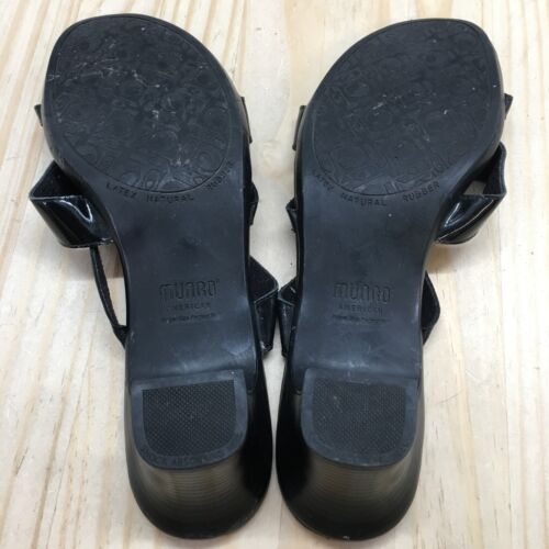 Munro American Sandals Womens 10.5 WW Karen Scott Slides Black Leather Heels - Picture 11 of 19