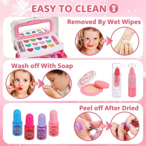 Kids Makeup Sets for Girls, 55pcs Real Washable Childrens Make Up Set, Girls - Bild 6 von 7
