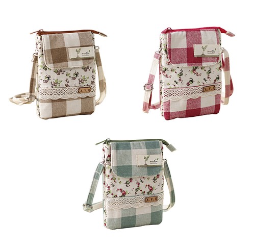 Kleine Handytasche Umhängetasche Stoff-Tasche Boho Chic Floraler Print - Bild 11 von 11