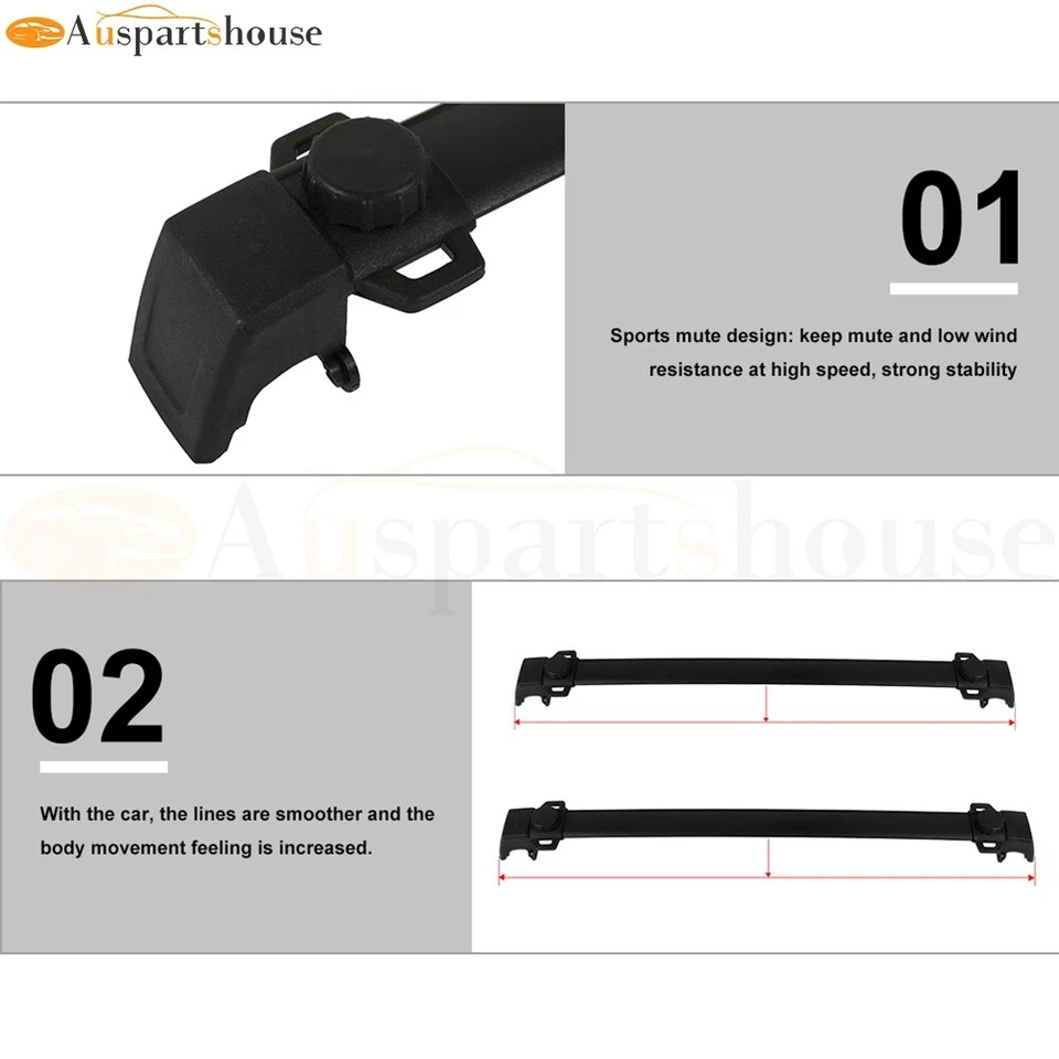 For 2013-2015 Jeep Compass Roof Rack Cross Bars Heavy Duty Carrier Rails Foto 4 de 4