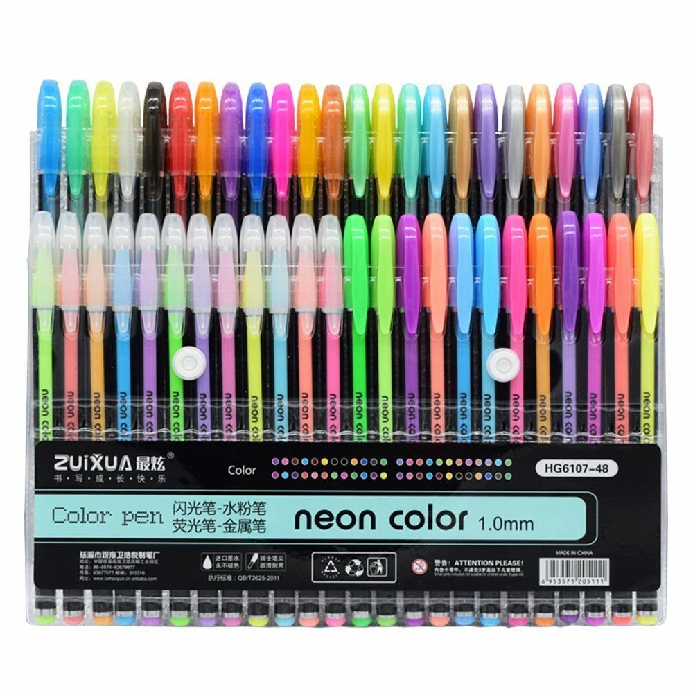 Craftwings Neon Gel Pen Set of 12 Glitter Gel Pen for Sketching, Drawing  Purpose Fine Tip Nib Sketch Pens - Flipkart.com