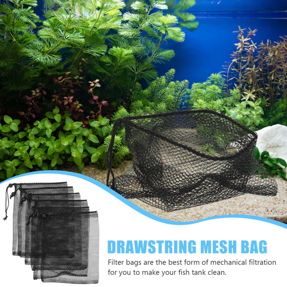6-Pack Aquarium Filter Media Bags - Fine Mesh Bags With Zipper, 8 X 3 Inches, For Carbon, Resins, Bio Media