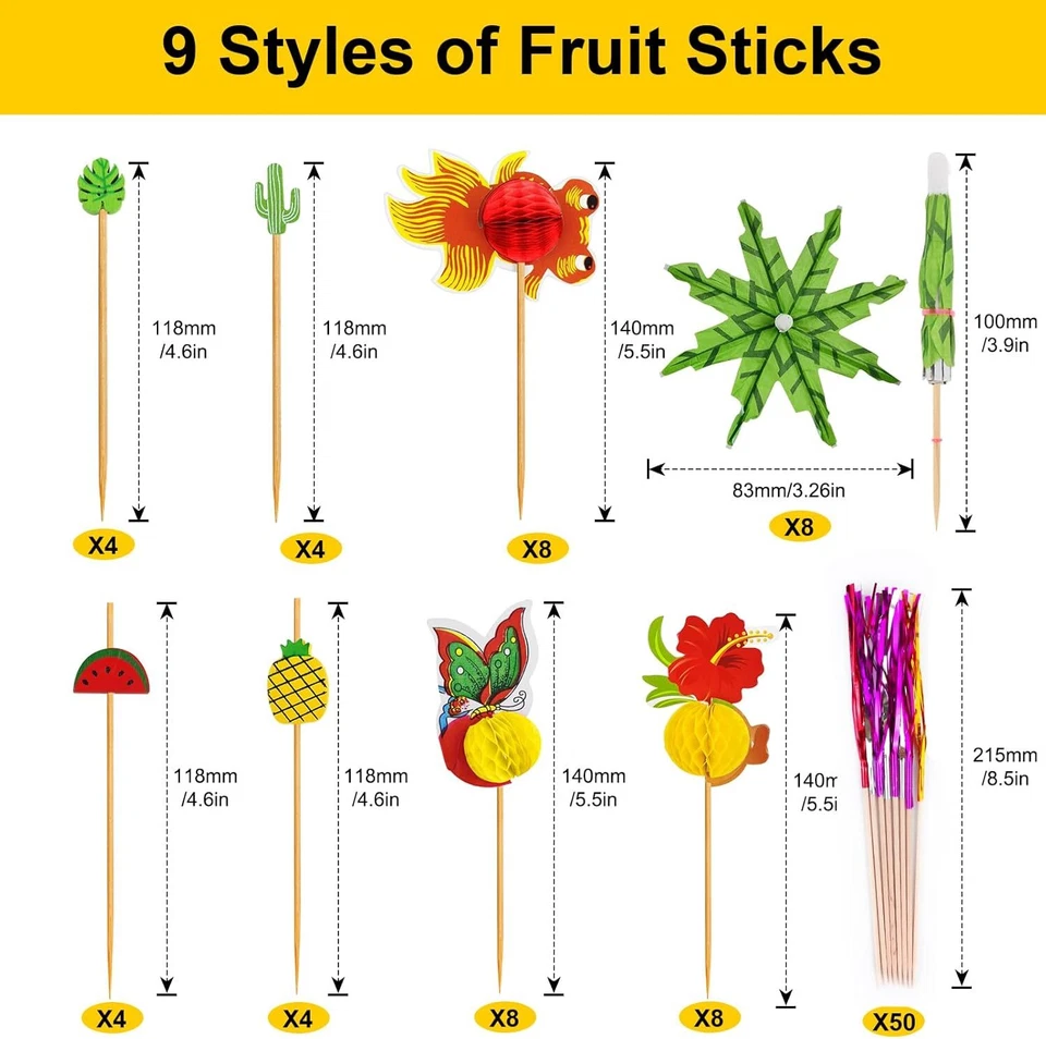 153 Cocktail Deko,Cocktail Zubehör,Schirmchen,Feuerwerk&Rührer Sticks,Strohhalme - Bild 2 von 4