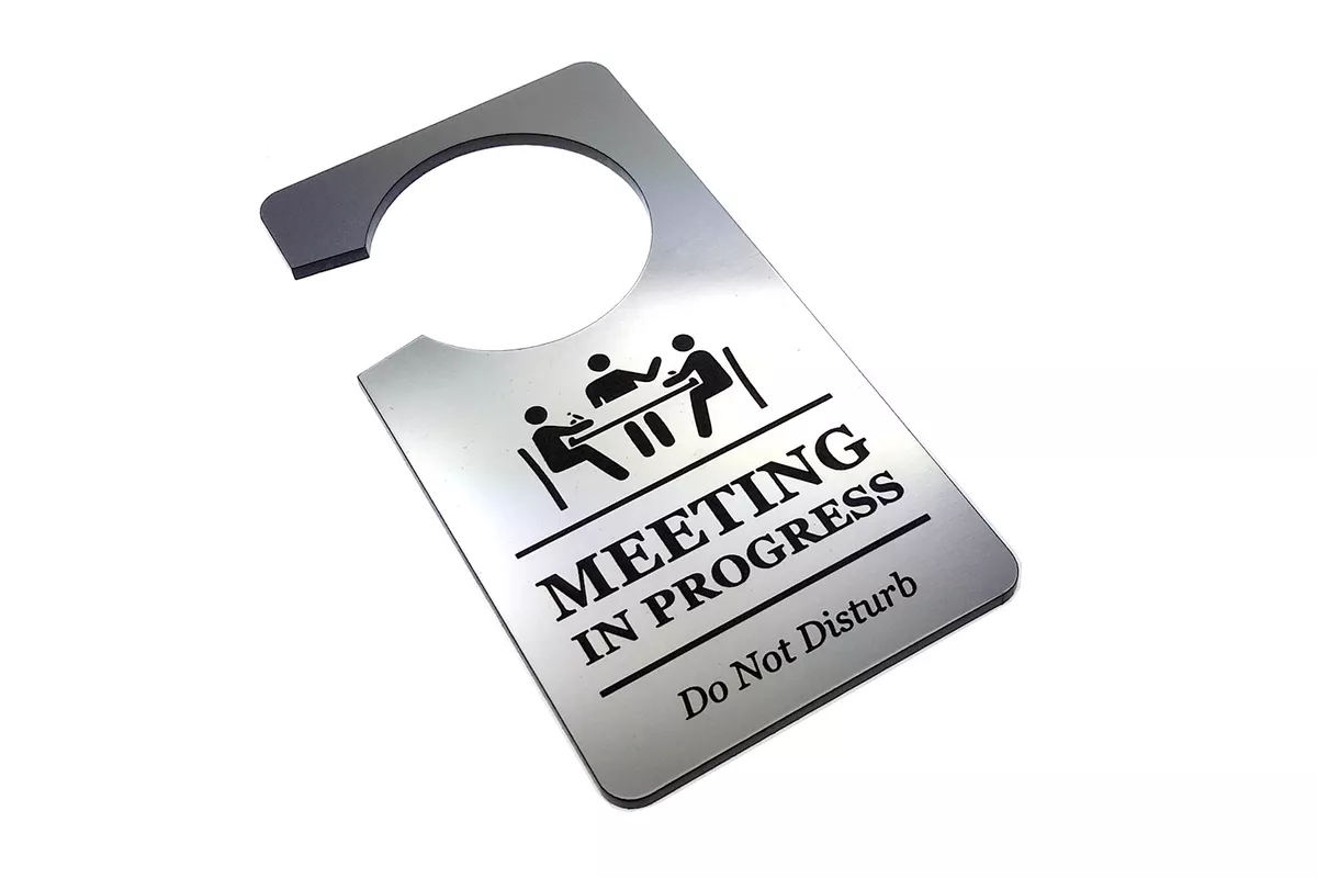  Do Not Disturb Door Hanger Black Plastic with White