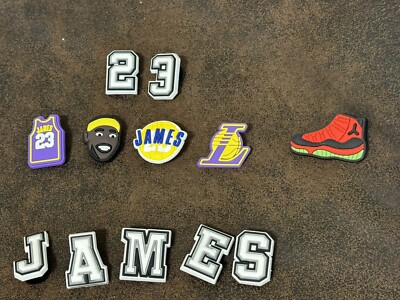 LeBron James Crocs Charms Jibbitz LA Lakers Set Lot Of 12
