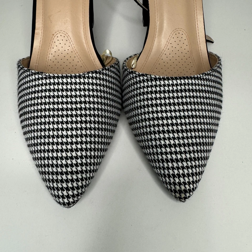 Tacones de aguja a cuadros negros/blancos con punta talla 7,5 Foto 2 de 4