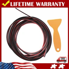 5M Line Car Van Interior Decor Red Point Edge Gap Door Panel Accessories Molding