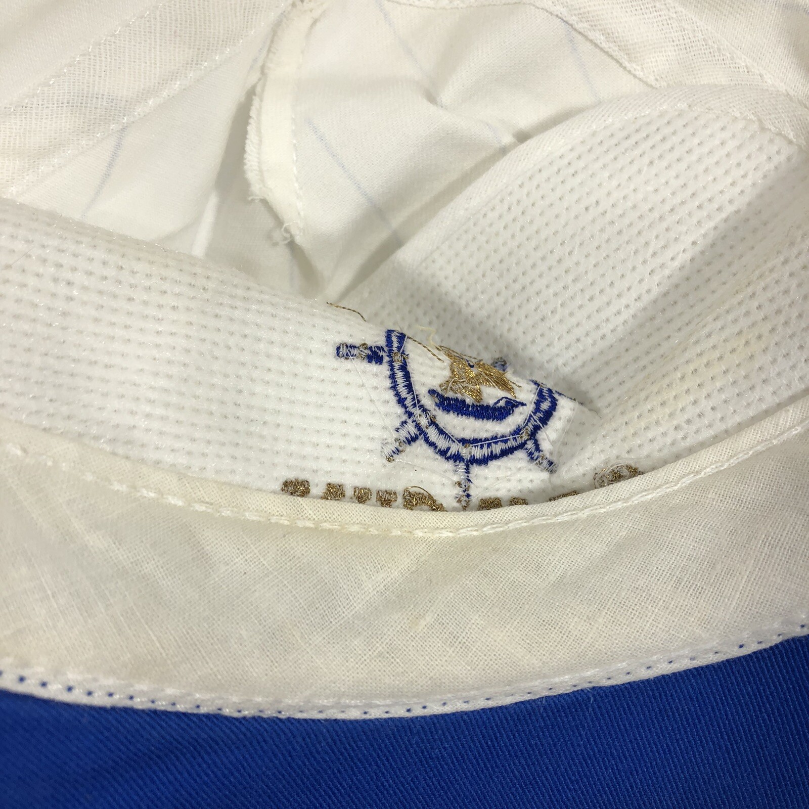 Vintage Cancun Mexico Pinstripes Souvenir Hat Cap Whi… Gem