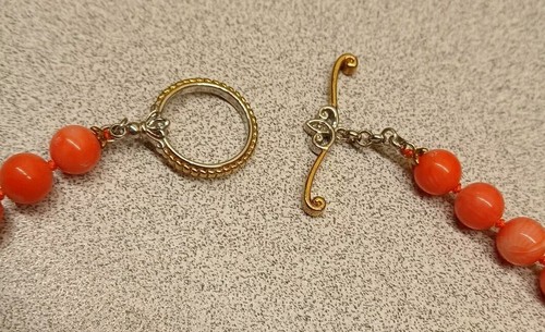 GEMS EN VOGUE Pink Bamboo Coral Sterling Silver Graduated Bead Necklace 21" - Picture 4 of 8