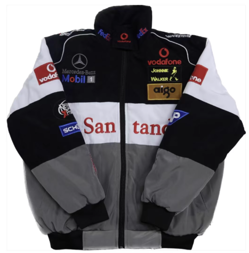 2024 Adults F-1 EXCLUSIVE JACKET team racing Black Gray Mercedes Embroidery  - Picture 1 of 6