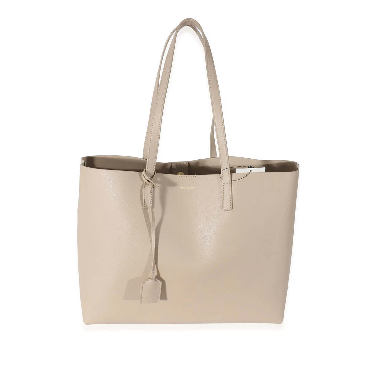 Saint Laurent Dark Beige Supple Leather East West Shopping Tote eBay