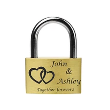 Custom Engraved Padlock, Anniversary Padlock, Wedding Padlocks