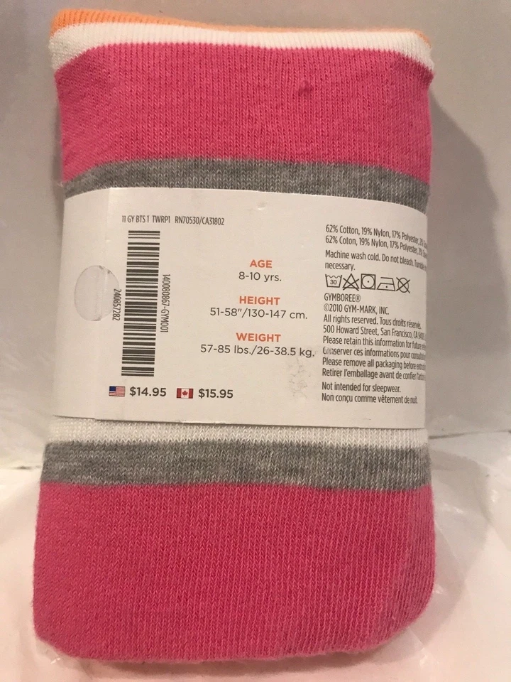 Medias Gymboree Panda Academy Rosa Rayas 8-10 Años Regreso al Cole Otoño Foto 3 de 4