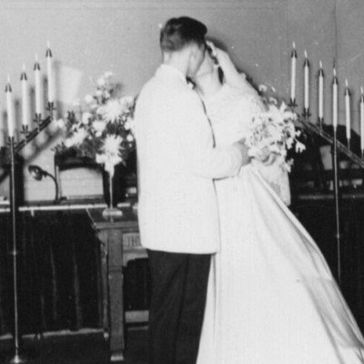 5M Photograph Newlyweds You May Now Kiss The Bride 1955 Just Married Kissing