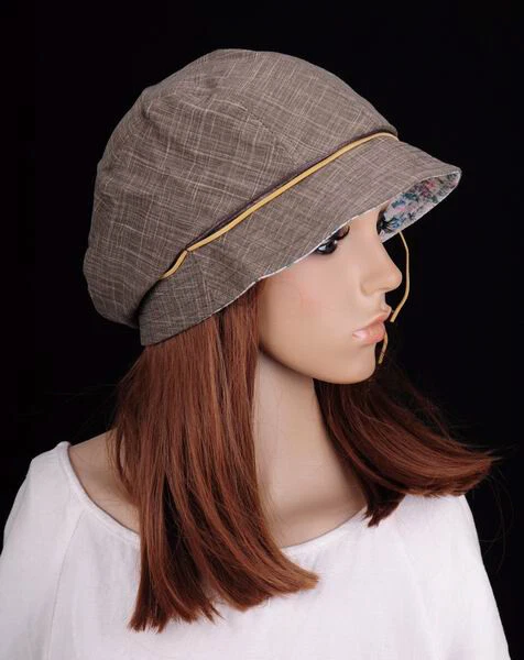 JM265 Belleza Azul Flor Algodón Sombrero Ala Redonda Gorra Cloche Verano Otoño Elegante Foto 4 de 4