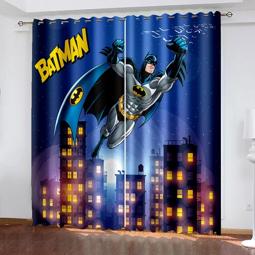 Tende oscuranti 3D per ragazzi camera da letto Batman tende anello termico occhiello superiore regalo - Foto 3 di 35