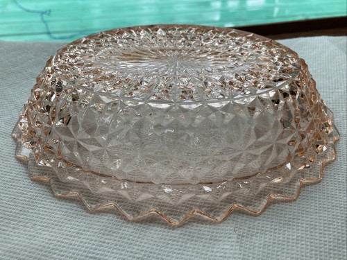 Rosa Depression Glasschale 9,5 "x 3" - Bild 5 von 6